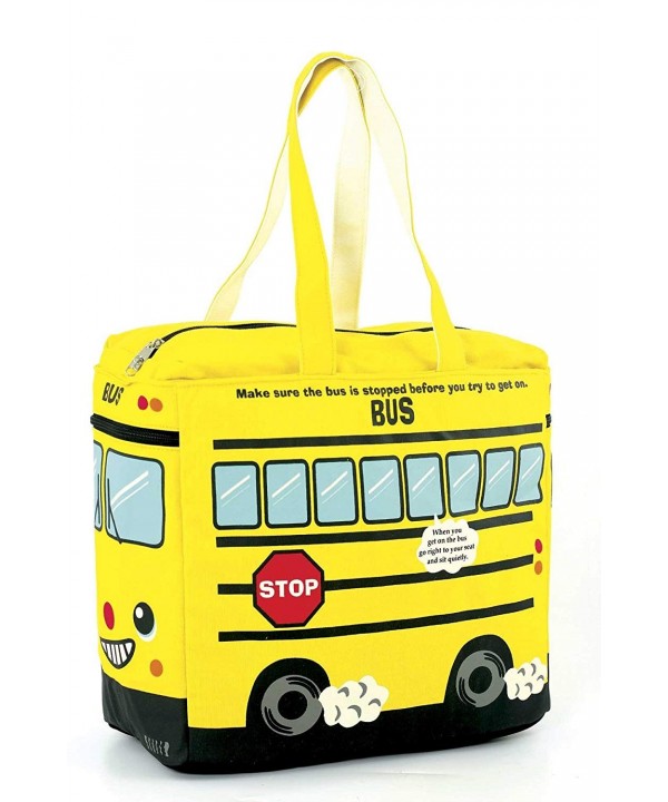 Canvas Yellow Bus Tote Bag