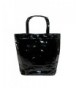 CTM Womens Patent Tote Black