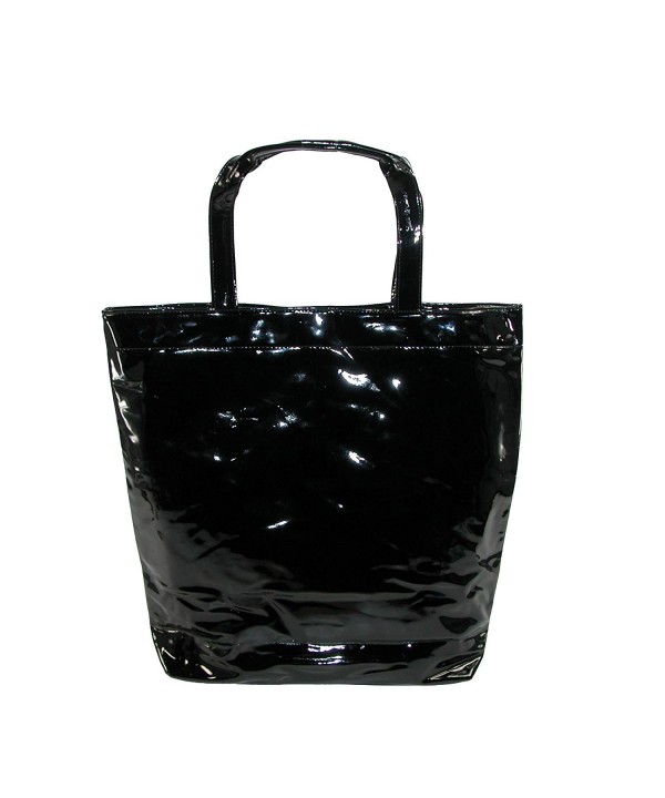 CTM Womens Patent Tote Black