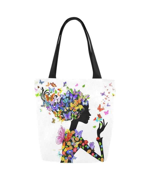 InterestPrint Flowers Butterflies Shoulder Handbag