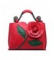 Vanillachocolate Flower Leather Handbag Wooden