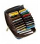 Womens Blocking Leather Compact Accordion