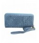 Jytrading Vintage Zipper Handbag Wallet Blue