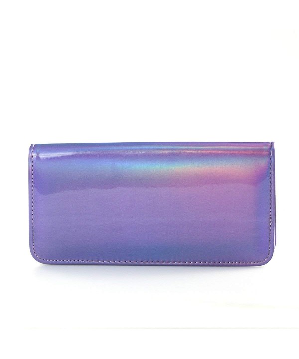 Mogor Womens Hologram Zipper Leather