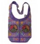 Purple Cotton Embroidery Bohemian Crossbody