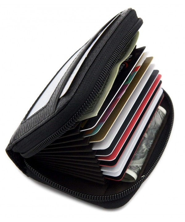 RFID Wallet - Genuine Leather Credit Card Case Holder with ID Window ...