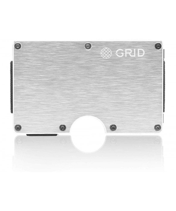 Grid Wallet Silver Aluminum Protection