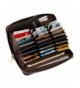 Blocking Leather Holder Organizer Long Black 27