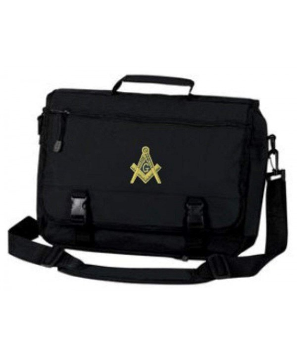 Masonic Briefcase Gold Embroidered Design Black