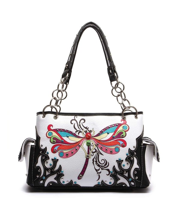 Western Handbag Colorful Dragonfly Studded