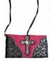 Rhinestone Cross Floral Satchel Messenger