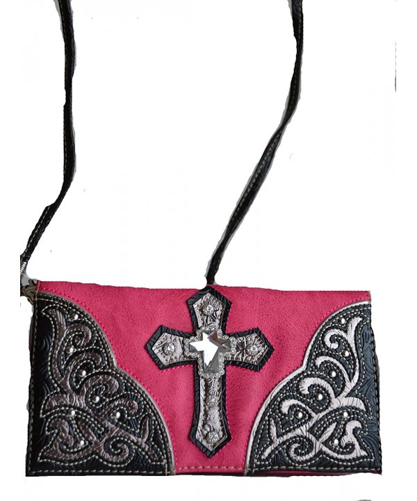 Rhinestone Cross Floral Satchel Messenger