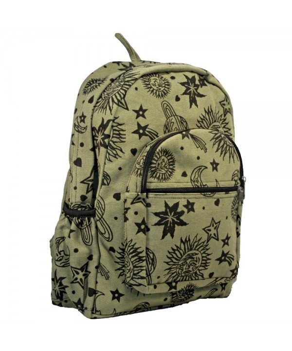 Planets Stars Celestial Green Backpack