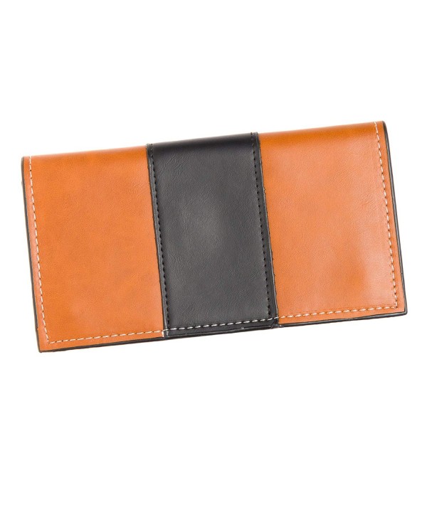 Leather Wallet Womens Contrast Brown