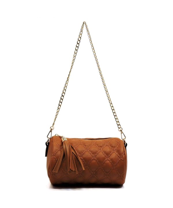 Isabelle Quilted Crossbody Handbag Brown