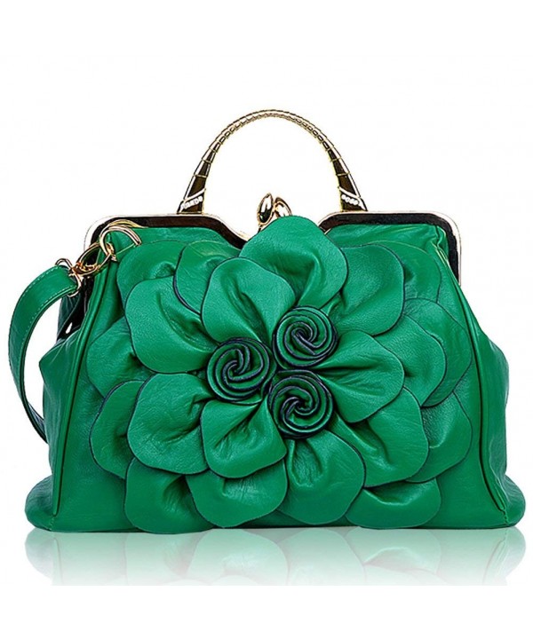 Ruiatoo Satchel Flower Leather Evening