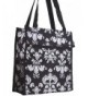 Black Floral Damask Travel Tote