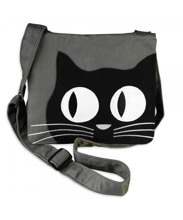 Messenger Applique Cat Ash Gray