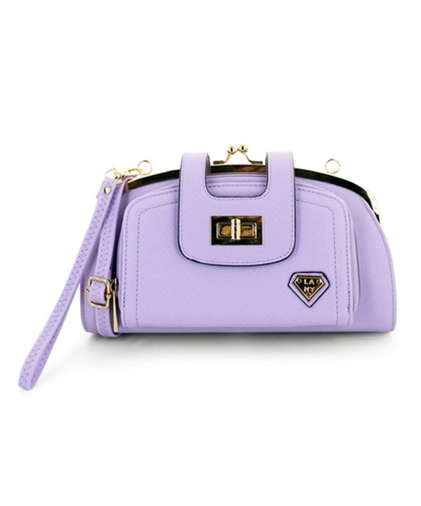 Front Twist Clutch Crossbody Handbag purple