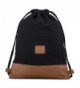 Drawstring Bag Cotton Black Brown