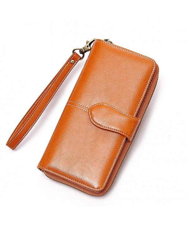 Lecxci Leather Wallets Checkbook Handbags