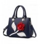 Donalworld Flower Handbag Embroidery Leather