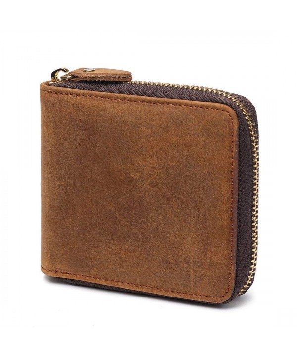 Huztencor Zipper Blocking Leather Wallets