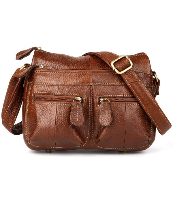 YALUXE Cowhide Leather Crossbody Shoulder