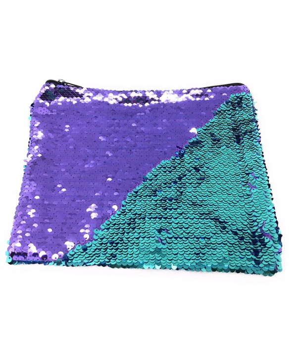 Purple Teal Mermaid Sequins Pouch