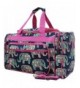 Floral Elephant Print Canvas Duffle