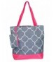 Ever Moda Quatrefoil Tote Pink