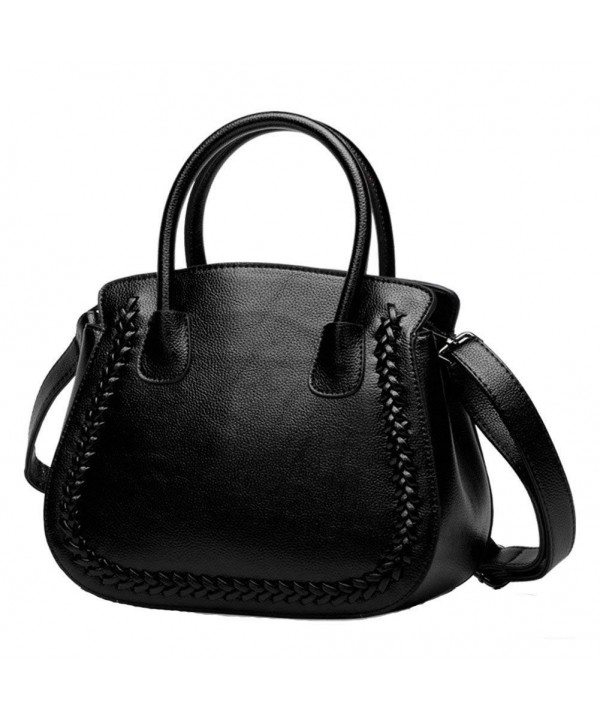 Women Leather Purse Handbag Crossbody Shoulder Bag Tote - Black ...