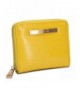 Womens Compact Leather Yellow Glitter