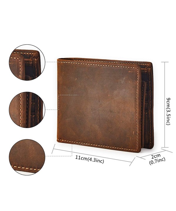 Long Slimline Bifold Vintage Style Minimal Genuine Leather Card Holder ...