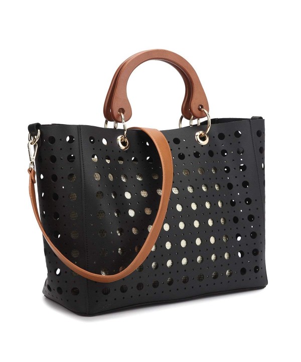 Dasein Perforated Shoulder Handbag Satchel