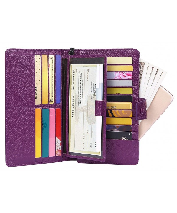 AINIMOER Blocking Organizer Checkbook Purple