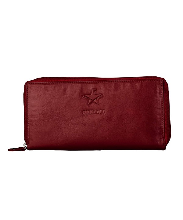 FINELAER Leather Around Clutch Wallet