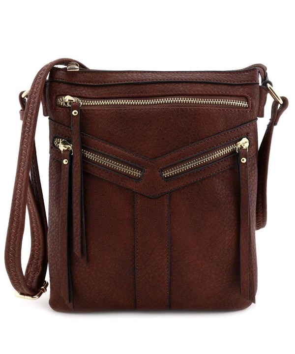 Double Compartment Crossbody Zipper Accent