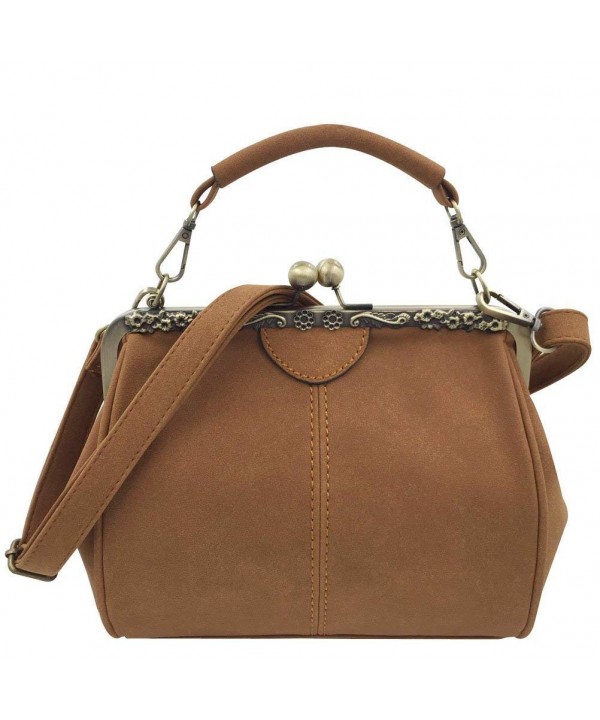 Donalworld Women Kisslock Handbag Leather