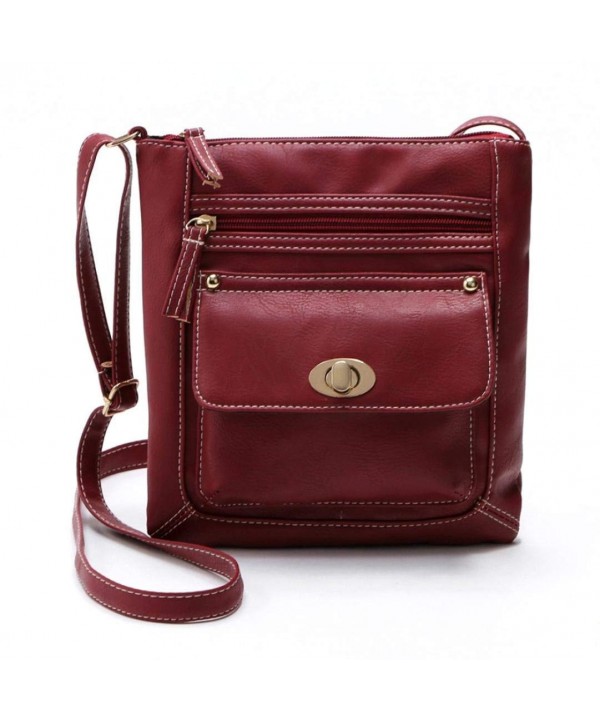 Leather Multi Pocket Crossbody Shoulder Messenger