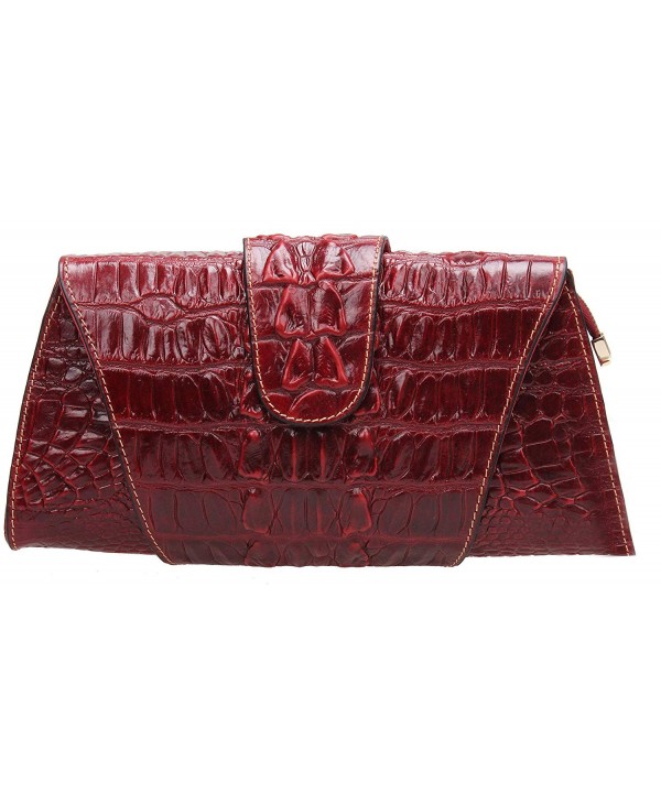 Embossed Leather Crossbody W062 red