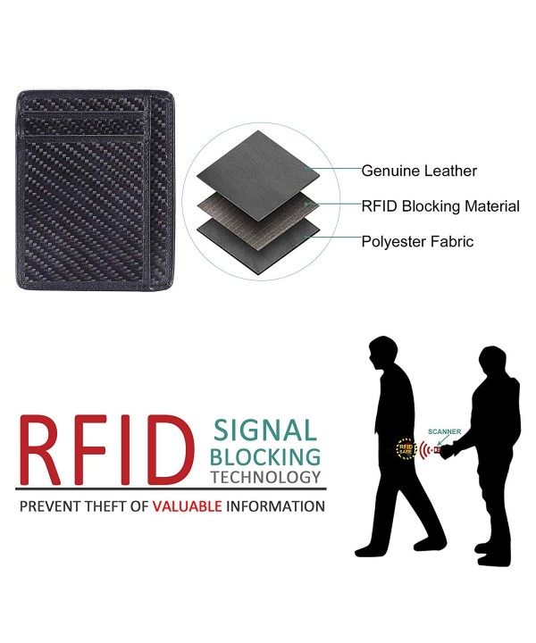 Front Pocket RFID Blocking Minimalist Genuine Leather Slim Wallet Mens ...