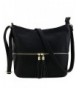 Tassel Zipper Bucket Crossbody Black