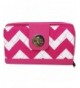 White Chevron Print Quilted Wallet