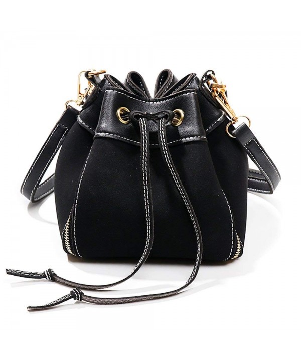 Bucket Leather Crossbody Handbags Keychain