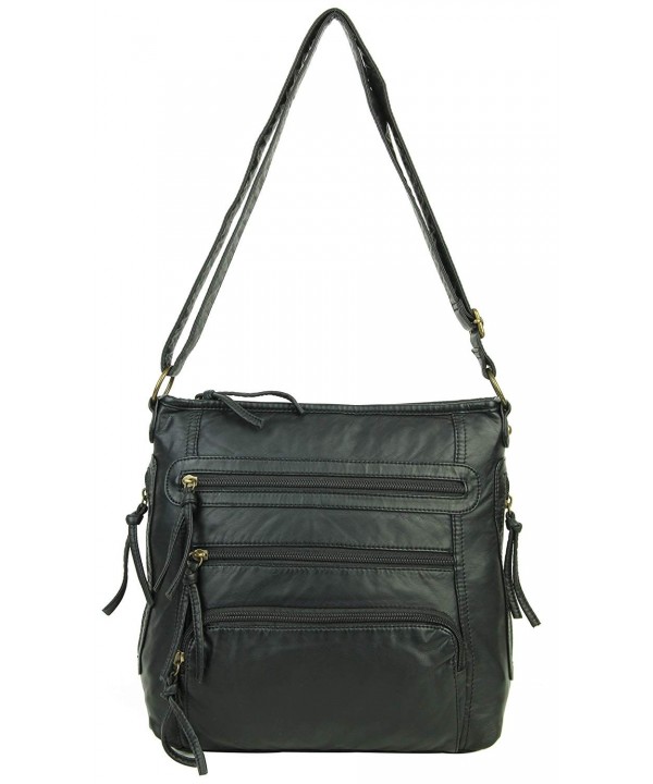 Leather Crossbody Shoulder Multiple Pockets