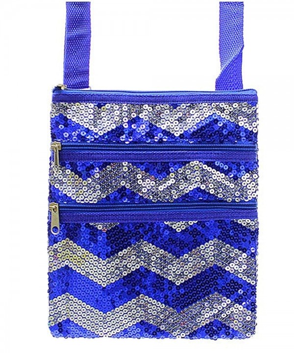 Sequin Chevron Stripe Hipster Handbag