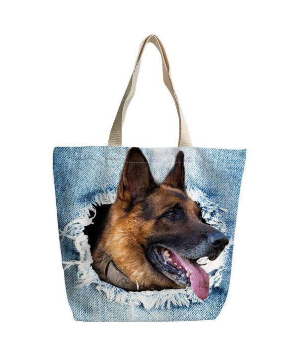 Custom Zipper Canvas Bags Shoulder Bag Handbag German Shepherd Dog ...