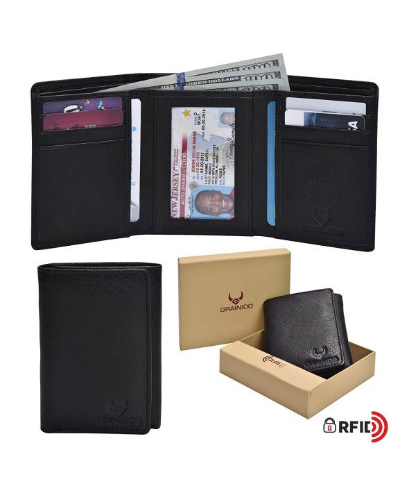 Trifold Leather Wallet protection Window