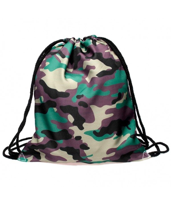 Ababalaya Drawstring Backpack Rucksack Camouflage